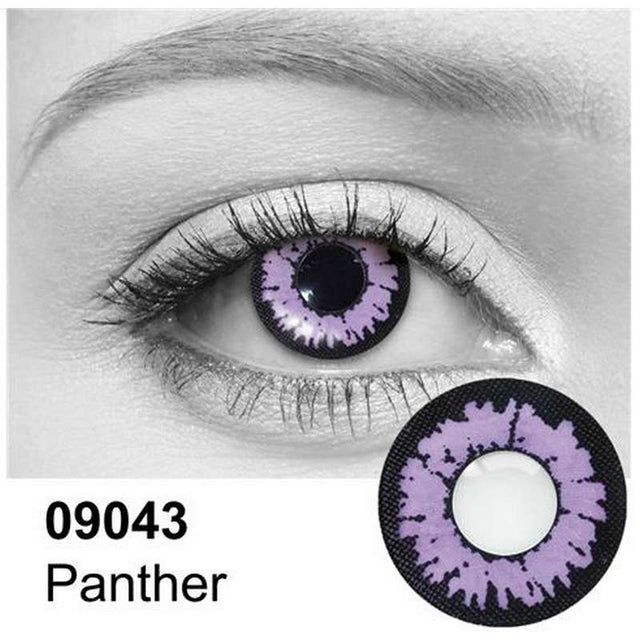 Panther purple contact lenses - purple black