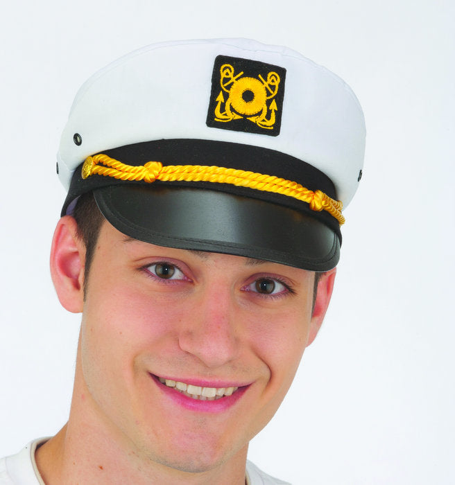 Yacht Cap 618 captain Hat - Adult - Black/White