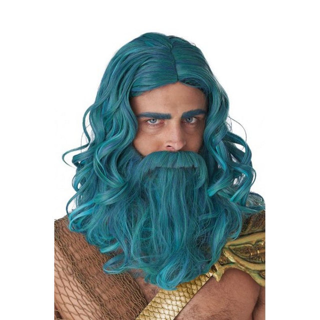 Ocean King Adult Wig and Beard Set