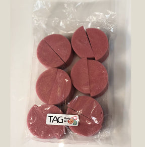 Tag Bag of 12 Pink half rounds makeup sponges SPPIW