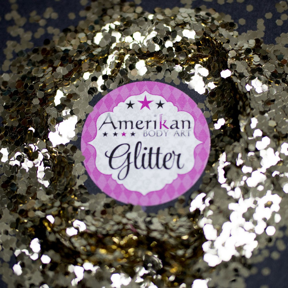 Amerikan Body Art Chunky Glitter 4oz Jars 0.062 Hex  Champagne Gold