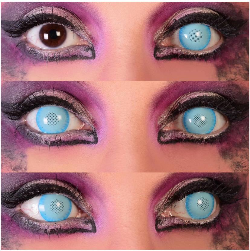 Saiyan cosplay Contact Lenses- Blue Min Sclera