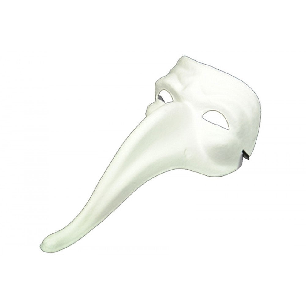 Paper Mache long Nose mask - White