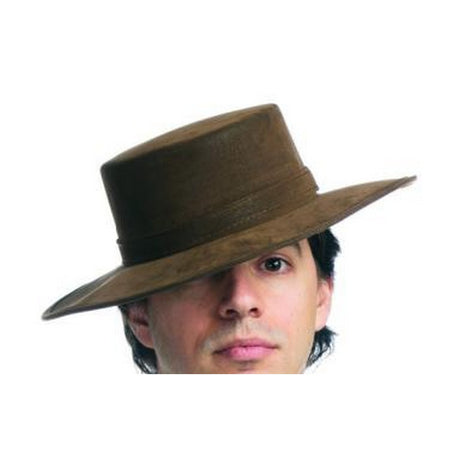 Leather Like Spanish Hat - Brown