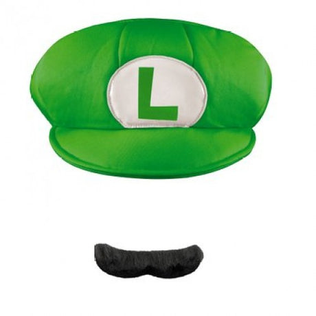 Luigi Adult Hat & Mustache One Size