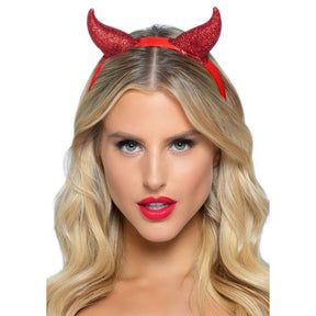 Devil Horns Headband with Red Glitter