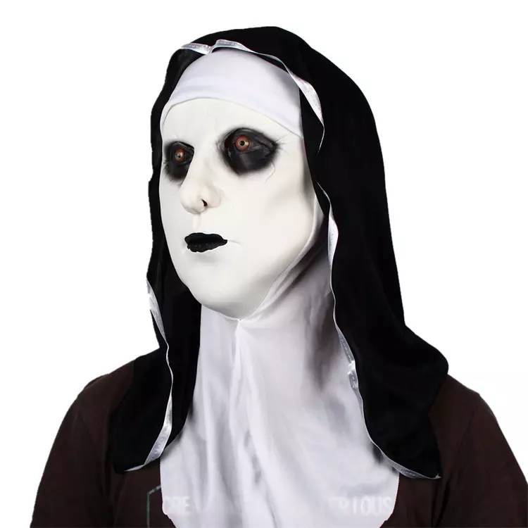 Scary Horror white Nun Mask
