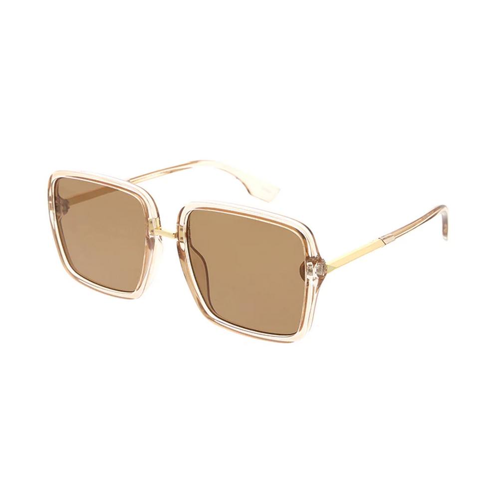 Combo Large Square SunGlasses Frame with Metal Temple - Assorted