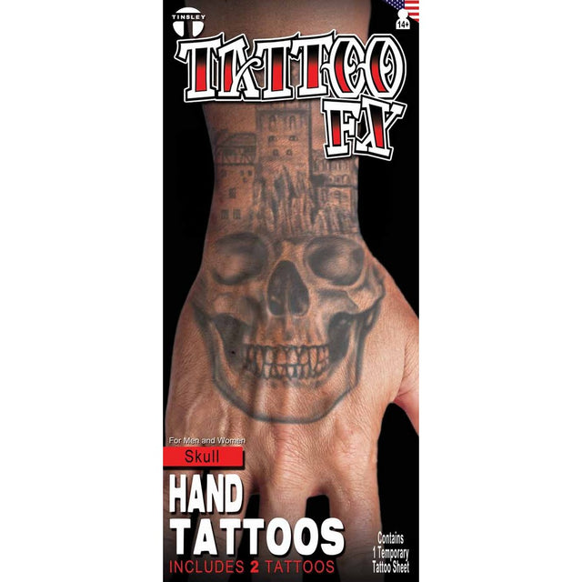 Skull hand Temp Tattoos Tinsley