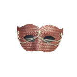 Leather Party Venetian mask with chain - brown
