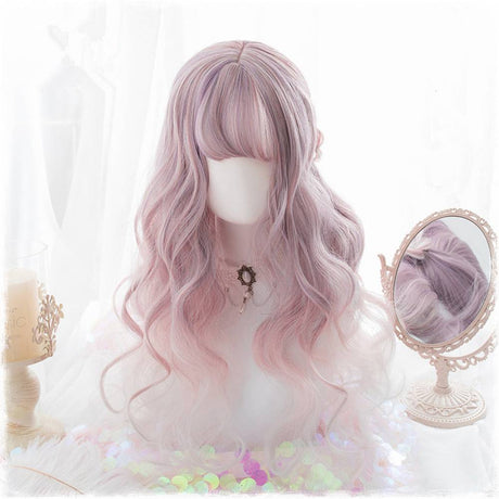 Long mixed pink purple lolita wig