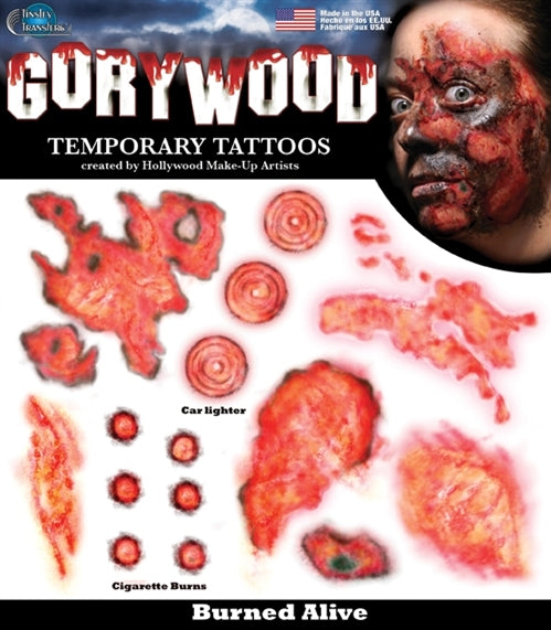 Trauma Temp Tattoo FX Burned Alive