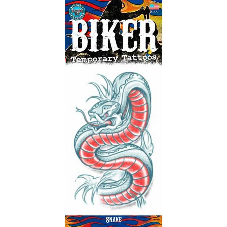 Biker SNAKE Temporary TATTOO
