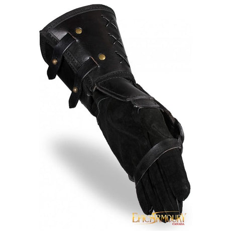 Left Hand Leather Gauntlet, Black