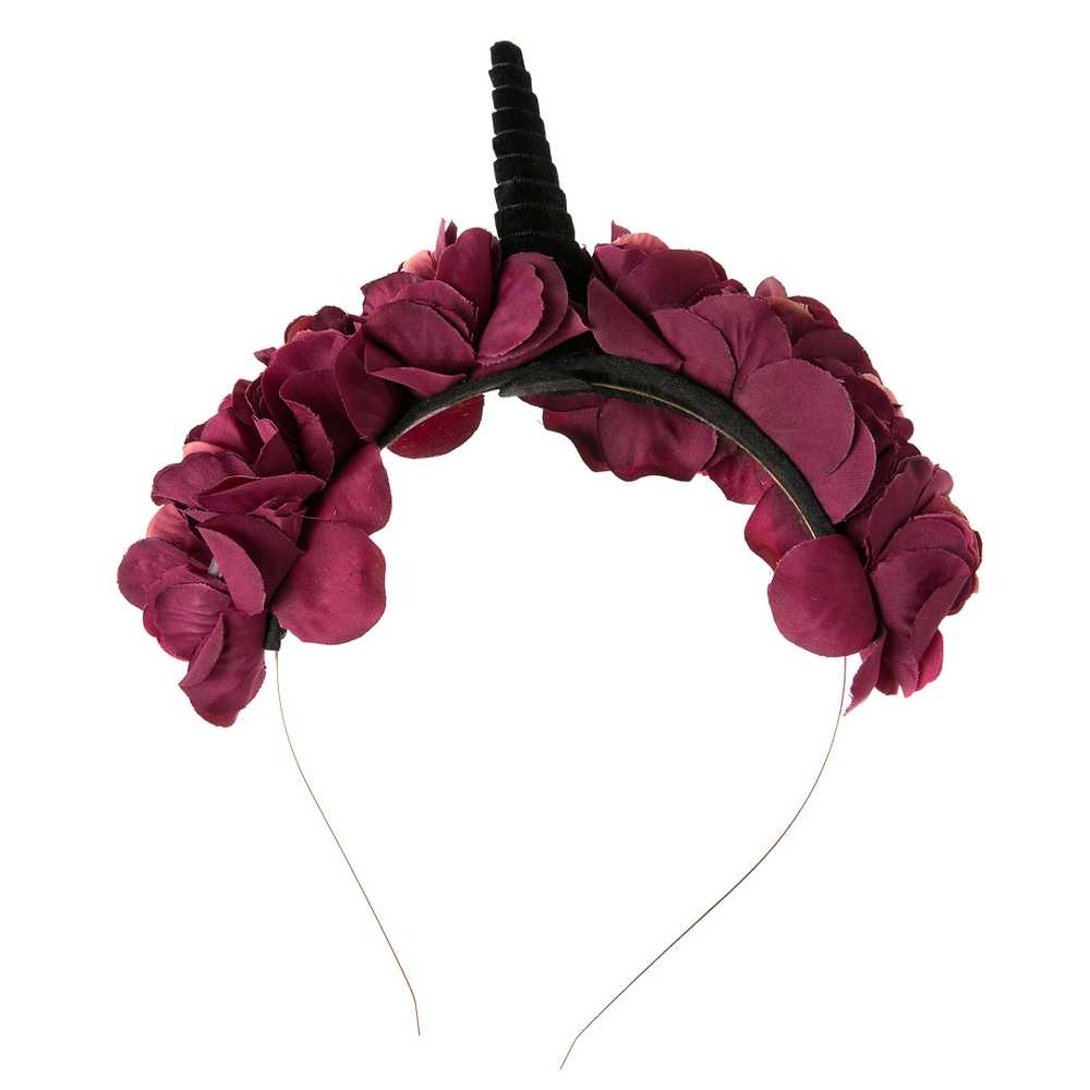 Dark velvet unicorn flower headband