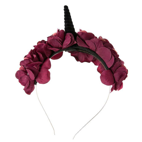Dark velvet unicorn flower headband