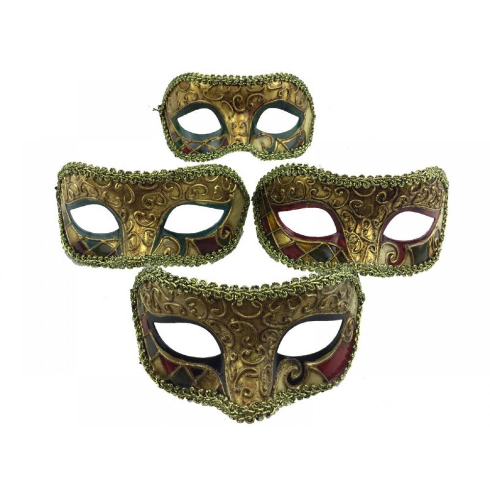 Venetian golden Mask 5 with trim - Assorted Colors