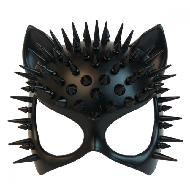 Cat face Mask with spikes- Black