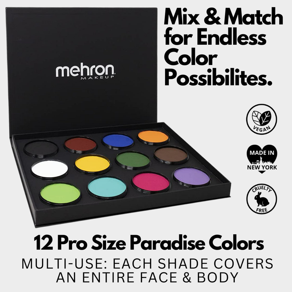 MEHRON Paradise AQ Pro-Palette A -12 colors