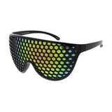 Honeycomb Sunglasses Plastic Large Teardrop Shield Frame- Assorted