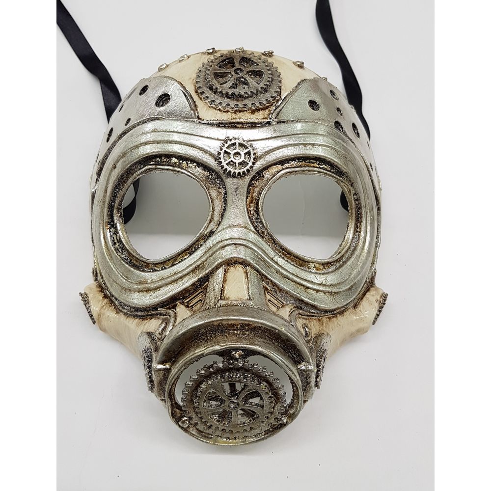 Steampunk silver color gas mask
