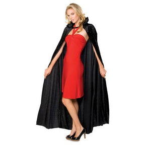 Long Black Crushed velvet CAPE - Black