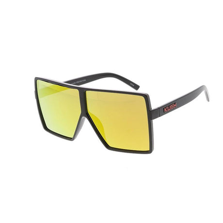 KUSH Oversized Square Frame with Color Mirror Lens glasses Assorted