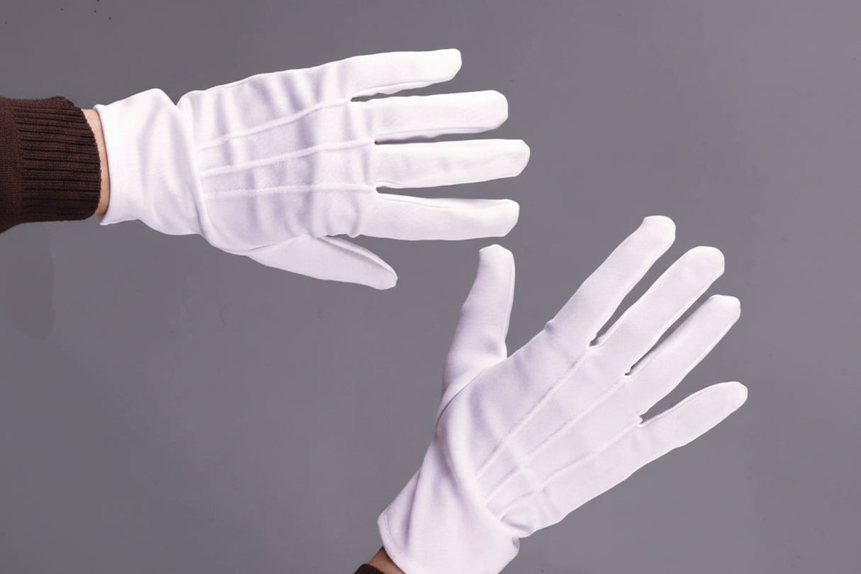 Deluxe White Gloves with Snap