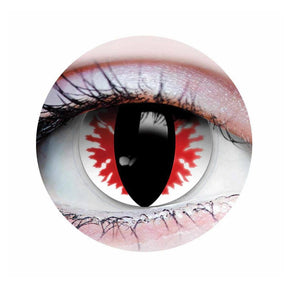 Devil Eye Contact Lenses- White, Red & Black cat eyes