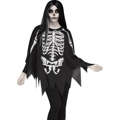 Skeleton Poncho - White Bones Skeleton