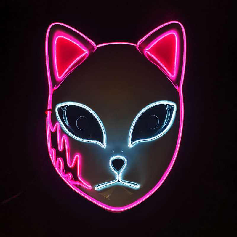 LED cosplay demon scar pink mask