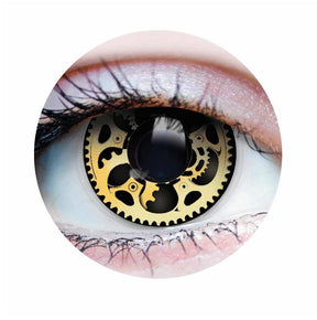 Steampunk Contact Lenses- Gears Yellow & Brown