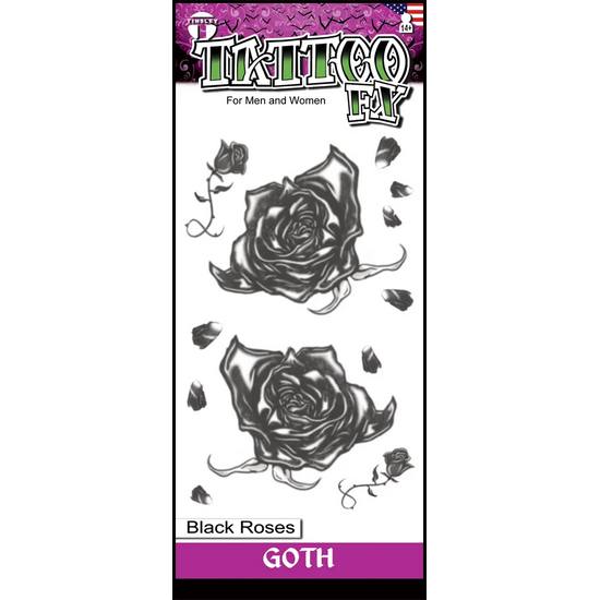 Black Roses Temp Tattoo - Gothic Tinsley