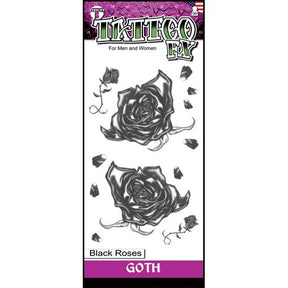 Black Roses Temp Tattoo - Gothic Tinsley