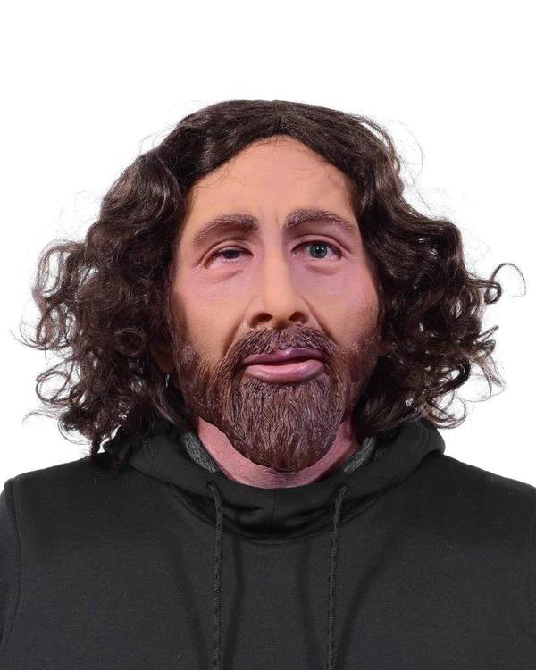 Religious man latex Mask with hair - Jesus