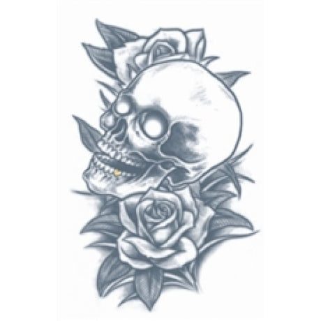 Prison Temp Tattoo SKULL and ROSEs PR 314