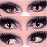 Devil Eye Contact Lenses- White, Red & Black cat eyes