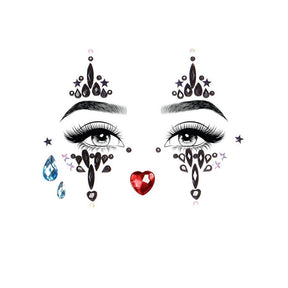 Harlequin Clown Face Jewels Stickers