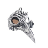 Steampunk bird mask with lens - Silver