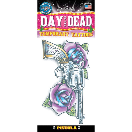 Pistola gun Temporary Tattoo- Day Of The Death