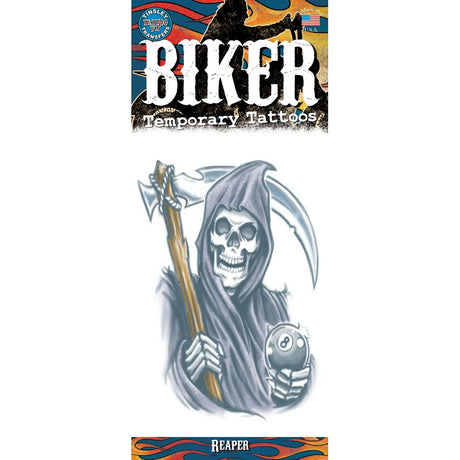 Biker Temp Tattoo Grim Reaper