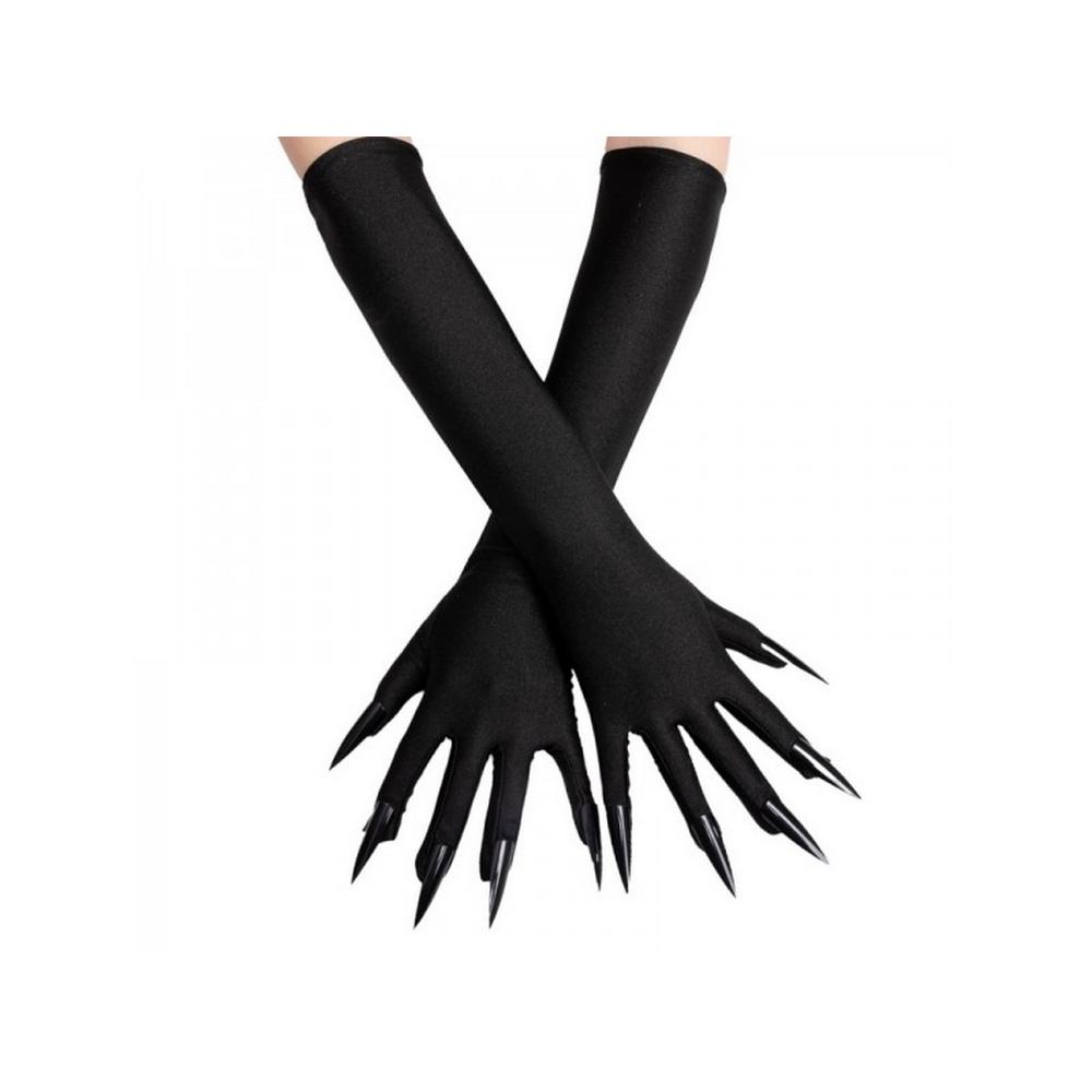Long black Gloves with nails