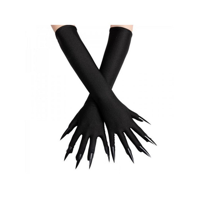 Long black Gloves with nails