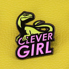 Clever Girl Badge Dinosaur Brooch cute Animal Enamel Pin