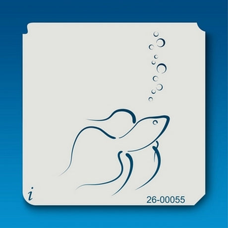 ISTENCILS Betta fish and bubbles stencil
