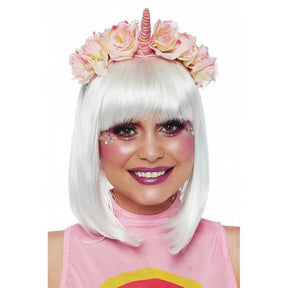 Pastel velvet unicorn flower headband Pink