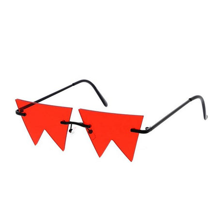 Unisex Metal Small Zig Zag Rimless Novelty Frame Assorted