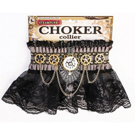 Steampunk choker with lace