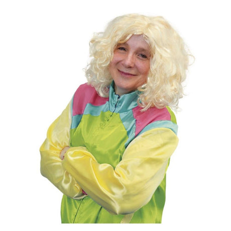 Gal's 80's Windbreaker Jacket & Wig Set - L/XL