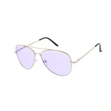 Unisex Large Metal Aviator Spring Temples sunglasses - Assorted